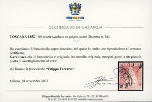 1852 - 60 crazie scarlatto su ... 