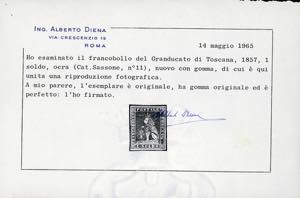 1857 - 1 soldo ocra, II emissione, ... 