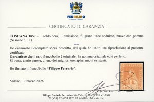 1857 - 1 soldo ocra, II emissione, ... 