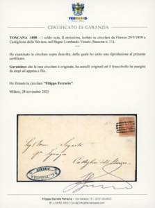 1858 - 1 soldo ocra, II emissione ... 