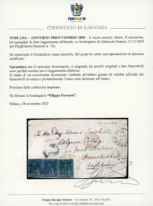 1859 - 6 crazie azzurro chiaro, II ... 