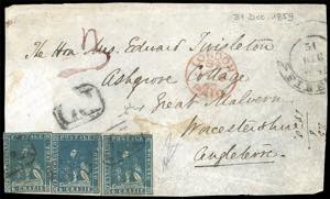 1859 - 6 crazie azzurro chiaro, II emissione ... 