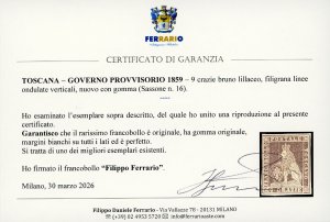 1859 - 9 crazie bruno lillaceo, ... 