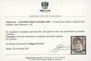 1859 - 9 crazie bruno lillaceo, ... 