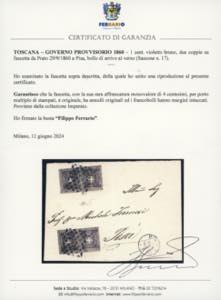 1860 - 1 cent. violetto bruno ... 