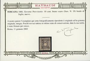 1860 - 10 cent. bruno, linea di ... 