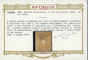 1860 - 3 lire ocra giallo (23), ... 