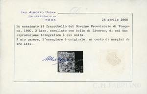 1860 - 3 lire ocra arancio (23a), ... 