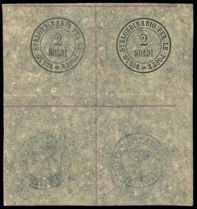 1854 - 2 soldi nero, blocco di quattro ... 