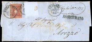 1861 - 40 cent. carminio (21), leggermente ... 
