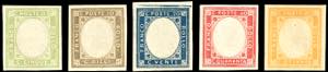 1861 - Non emessi, serie completa (1/5), ... 