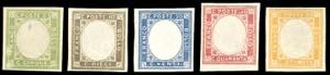 1861 - Non emessi, serie completa (1/5), ... 