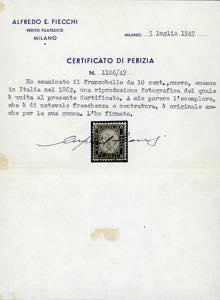 1862 - 10 cent. bistro giallastro ... 