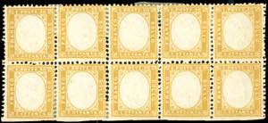 1862 - 80 cent. giallo arancio (4), blocco ... 