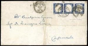 1863 - 15 cent. indaco con riflessi violacei ... 
