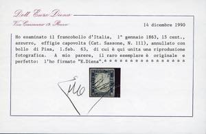 1863 - 15 cent. azzurro tipo ... 