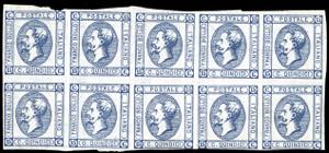 1863 - 15 cent. Litografico, I tipo (12), ... 