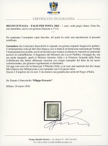 1863 - 1 cent. verde grigio ... 