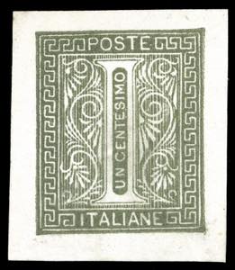 1863 - 1 cent. verde grigio ... 