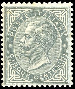 1863 - 5 cent. De La Rue, tiratura di Londra ... 