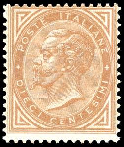 1863 - 10 cent. De La Rue, tiratura di ... 