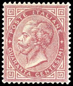 1863 - 40 cent. De La Rue, tiratura di ... 