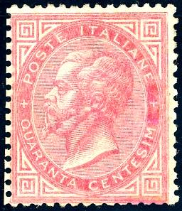 1866 - 40 cent. De La Rue, tiratura di ... 