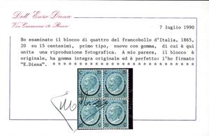 1865 - 20 cent. su 15 cent. Ferro ... 