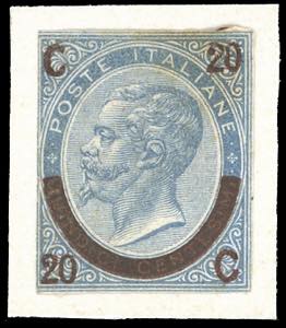 1865 - 20 cent. su 15 cent., III tipo, PROVA ... 