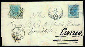 1872 - 20 cent. azzurro, tiratura di Torino ... 