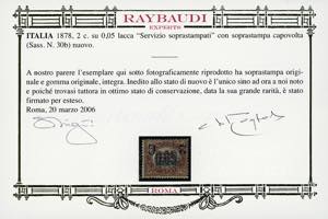 1878 - 2 cent. su 0,05 lire ... 