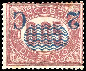 1878 - 2 cent. su 0,05 lire Servizio ... 