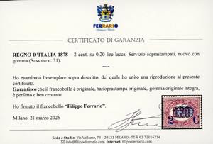 1878 - 2 cent. su 0,20 lire ... 