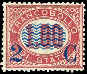 1878 - 2 cent. su 1 lira Servizio ... 