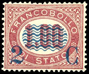 1878 - 2 cent. su 1 lira Servizio ... 