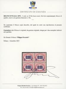 1878 - 2 cent. su 10 lire Servizio ... 