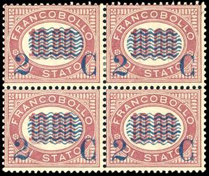 1878 - 2 cent. su 10 lire Servizio ... 