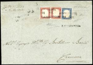 1859 - 20 cent. azzurro scuro, 40 ... 