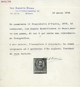 1879 - 10 cent. Umberto I, doppia ... 