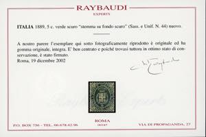 1889 - 5 cent. verde scuro, ... 