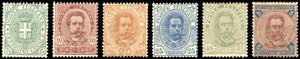 1891/96 - Serie completa (59/64), il 5 cent. ... 