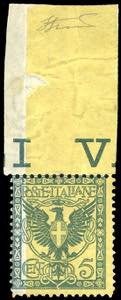 1901 - 5 cent. verde Floreale, quasi ... 
