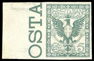 1901 - 5 cent. Floreale, non dentellato ... 