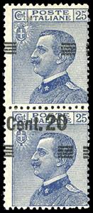 1925 - 20 cent. su 25 cent., coppia ... 