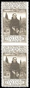 1926 - 5 + 2,50 lire San Francesco, coppia ... 