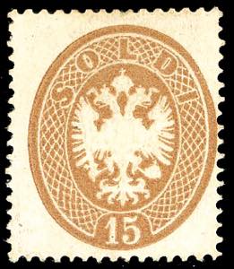 1863 - 15 soldi bruno, dent. 14 (40), nuovo, ... 
