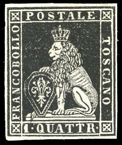 1852 - 1 quattrino nero su grigio (1), ... 