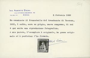 1851 - 1 soldo ocra su grigio (2), ... 