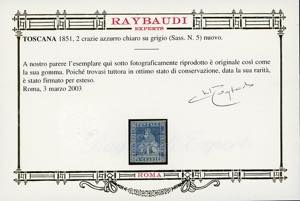 1851 - 2 crazie azzurro chiaro su ... 