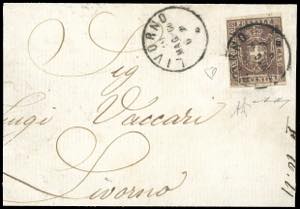 1860 - 1 cent. violetto bruno (17), perfetto ... 